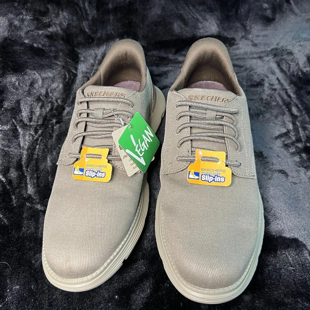 Skechers Slip-ins Garza Clive Sneakers Mens US 10.5 Taupe Memory Foam Shoes‎